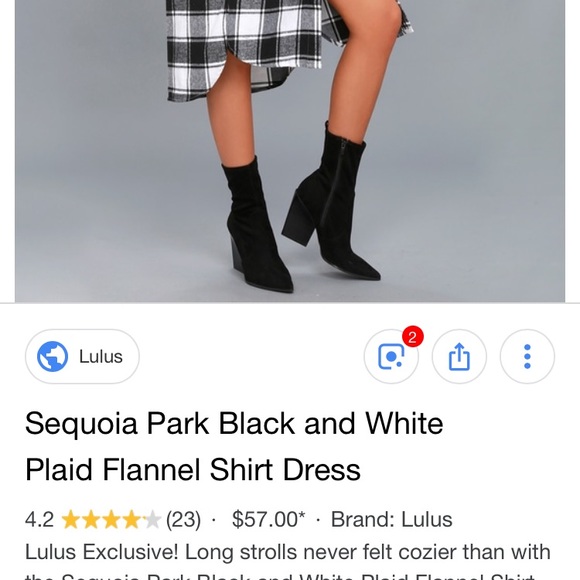 Sequoia Park B/W plaid flannel shirt dress - Picture 2 of 8